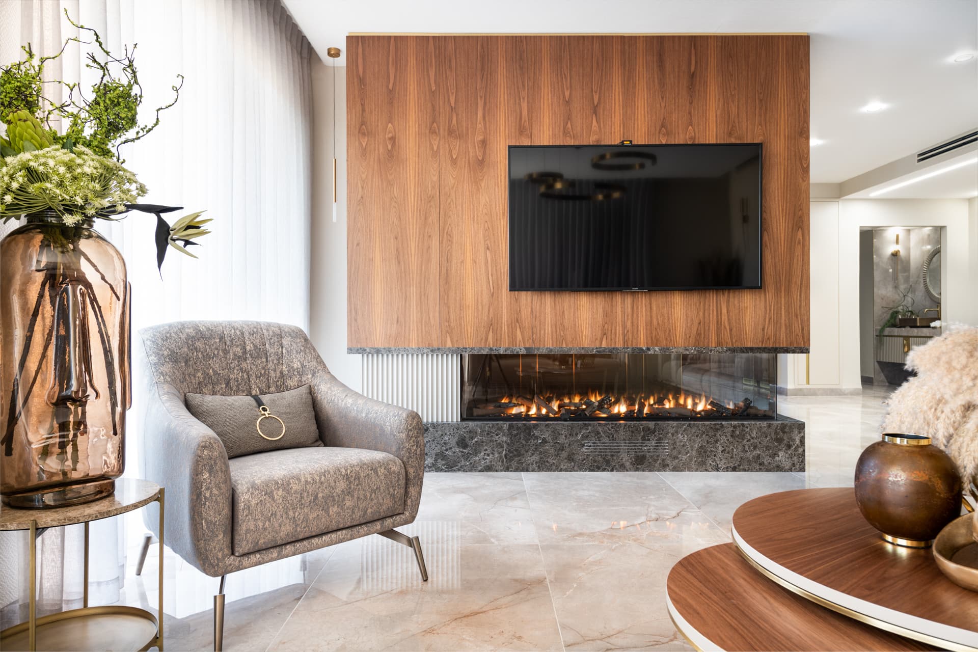 Emperador Dark — interior design by Ruba Tannous